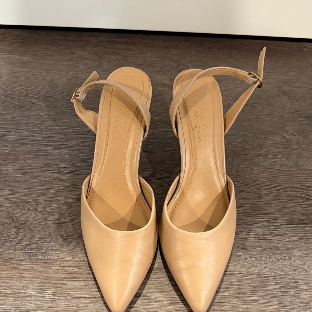 Cynthia Rowley Tan Slingback Heels